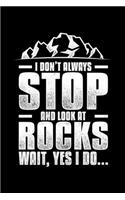 I Don't Always Stop And Look At Rocks Wait, Yes I Do...: Lined A5 Notebook for Geologist
