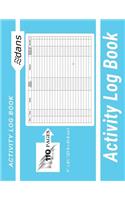 Activity Log Book: dans 11" x 8.5" (27.9 x 21.6 cm ) Blue 110 Pages