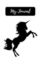 My Journal: Black and white Unicorn design 108 page journal 6x9 inches for note-taking, list-making and everyday reflection(Stylish Monochrome Collection Everyday Journal)