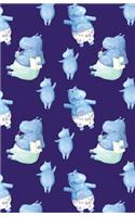 Bullet Journal Cute Hippos Pattern: 162 Numbered Pages with 150 Dot Grid Pages, 6 Index Pages and 2 Key Pages in Easy to Carry 5.5 X 8.5 Size.