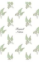 Fennel Notes: 6"x9" Notebook Watercolor Texture Design Vegetable Food Ingredient Pattern Cover. 108 Blank Lined Pages Matte Softcover Note Book Journal