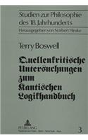 Quellenkritische Untersuchungen Zum Kantischen Logikhandbuch