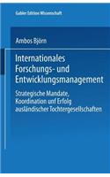 Internationales Forschungs- Und Entwicklungsmanagement