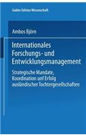 Internationales Forschungs- Und Entwicklungsmanagement