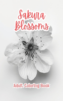 Sakura Blossoms Adult Coloring Book Grayscale Images By TaylorStonelyArt