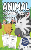 Animal Coloring Book for Kids Ages 4-8