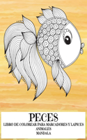 Libro de colorear para marcadores y lápices - Mandala - Animales - Peces