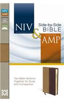 NIV, Amplified, Parallel Bible, Leathersoft, Tan/Burgundy: Two Bible Versions Together for Study and Comparison