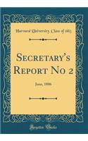 Secretary's Report No 2: June, 1886 (Classic Reprint)