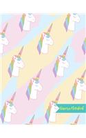 Unicorn Notebook: Cute Kawaii Journal and Diary Large 8.5 x 11 Matte Cover with Blank Lined Ruled White Paper Interior - Perfect for School, Gifts for Kids (Girls and