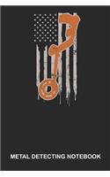 Metal Detecting Notebook: Dotted Log Book For Treasure Hunter: Metal Detecting Journal Patriotic Us American Flag Gift