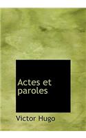 Actes Et Paroles: (French)
