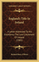 England's Title In Ireland