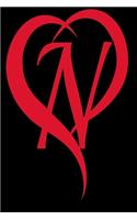 Monogram Initial Letter N Adorable Heart Red and Black: : In My Heart letter initial Personalized Name Letter N , Cute funny gift for Girlfriend Boyfriend Women Wife Husband Teens Students Girls for Home 