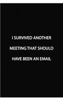 I SURVIVED ANOTHER MEETING THAT SHOULD HAVE BEEN AN EMAIL Notebook