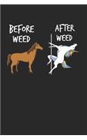 Unicorn Marijuana Notebook - Weed Smoker Journal Planner
