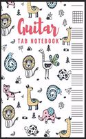 Guitar Tab Notebook: Blank 6 Strings Chord Diagrams & Tablature Music Sheets with Animals Themed Cover