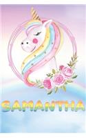 Samantha: Samantha's Unicorn Personal Custom Named Diary Planner Perpetual Calander Notebook Journal 6x9 Personalized Customized Gift For Someone Who's Surnam