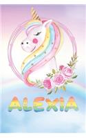 Alexia: Alexia's Unicorn Personal Custom Named Diary Planner Perpetual Calendar Notebook Journal 6x9 Personalized Customized Gift For Someone Who's Surname 