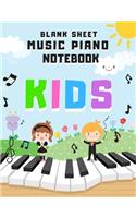 Blank Sheet Piano Music Notebook Kids