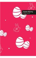 Easter Bunny Lifestyle Journal, Blank Write-in Notebook, Dotted Lines, Wide Ruled, Size (A5) 6 x 9 In (Pink)