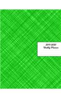 2019 - 2020 Weekly Planner: Matte Lime Green Crosshatch Cover January 2019 - December 2019 Daily Plan Days Set Goals Datebook Calendar Schedule