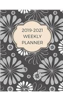 2019-2021 Weekly Planner: Black and White Flower Three Year Calendar Planner & Personal Organizer
