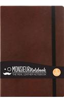 Monsieur Notebook Leather Journal - Brown Dot Grid Medium A5