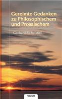 Gereimte Gedanken Zu Philosophischem Und Prosaischem