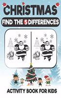 Christmas Find The 5 Difference Activity Book For Kids