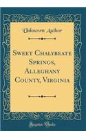 Sweet Chalybeate Springs, Alleghany County, Virginia (Classic Reprint)