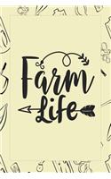 Farm Life: Journal and Blank Recipes Cookbook for Daily Journaling and Documenting Your Favorite Recipes - Small 6x9 Size Makes A Great Gift For Moms, Wife and