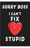 Sorry Boss, I can't Fix Stupid