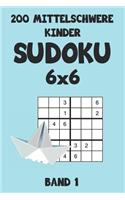 200 Mittelschwere Kinder Sudoku 6x6 Band 1: Sudoku Puzzle Rätselheft mit Lösung, 2 Rästel pro Seite