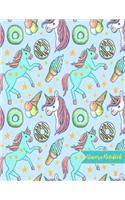 Unicorn Notebook: Cute Kawaii Journal and Diary Large 8.5 x 11 Matte Cover with Blank Lined Ruled White Paper Interior - Perfect for School, Gifts for Kids (Girls and