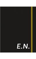 E.N.: Classic Monogram Lined Notebook Personalized With Two Initials - Matte Softcover Professional Style Paperback Journal Perfect Gift for Men and Women
