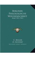 Berliner Philologische Wochenschrift