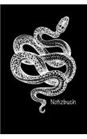 Notizbuch: Snake black & white - Journal Arbeitsheft I Liniertes Papier mit integrierten Seitenzahlen l Ohne Ränder I Tagebuch I 120 Seiten I "6x9" I A5 I Soft