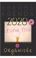 Agenda 2020 d'une fille organisée: agenda semainier & journalier - aperçu mensuel - prise de notes confortable - semaine en double page - création originale - format 15x23 cm - 140 pa