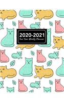 2020-2021 Two Year Weekly Planner: 8.5x11 Funny Cute Cat Kitten Kitty Animal 2 Year Weekly Planner, Organizer, Journal, Notebook & To Do list Gift For Men, Women, Teen Girls, Boys