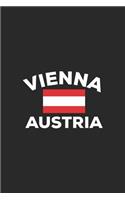 Vienna Austria: Country Flag Notebook Lined Wide Ruled Paper Stylish Diary Vacation Travel Planner 6x9 Inches 120 Pages