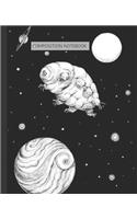 Composition Notebook: Cute Tardigrades on Space - Water Bears, Tiny Animals on the Moon - Trendy Wide Ruled Subject Notebook - Lined Writing Journal - College Students Te