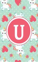 U: Monogrammed 2020 Weekly Planner For Women And Teen Girls - Cute Unicorn Hearts, January 2020 - December 2020 (6"x9")