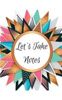 Let's Take Notes: Star Burst Notebook Journal 8.5 x 11 Composition Book for School Doodles, Drawings, Writing Pad for Taking Teacher Student Notes