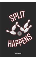 Split Happens Notebook: Large 6x9 Classic 110 Dot Grid Pages Notebook for Notes, Lists, Musings, Bullet Journaling, Calligraphy and Hand Lettering or School.