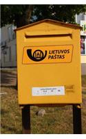 Yellow Post Mail Box in Lithuania Journal: Take Notes, Write Down Memories in this 150 Page Lined Journal