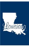 Louisiana - Navy Blue Lined Notebook with Margins: 101 Pages, Medium Ruled, 6 x 9 Journal, Soft Cover