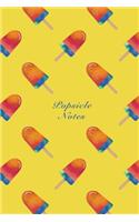 Popsicle Notes: 6"x9" Notebook Watercolor Texture Design Popsicle Ice Cream Pattern Cover. 108 Blank Lined Pages Matte Softcover Note Book Journal