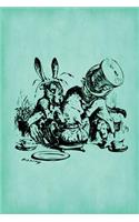 Alice in Wonderland Vintage Bullet Dot Grid Journal - Mad Hatter's Tea Party (Green)