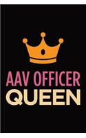 AAV Officer queen: Blank lined novelty office humor themed notebook to write in: With a versatile, practical wide rule interior: Pink and orange cover